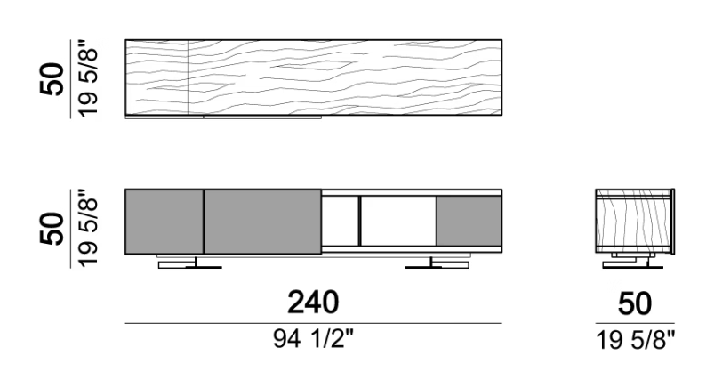 Endor Sideboard by Arketipo, size drawing 2