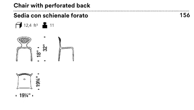 Supernatural Chair by Moroso, size drawing