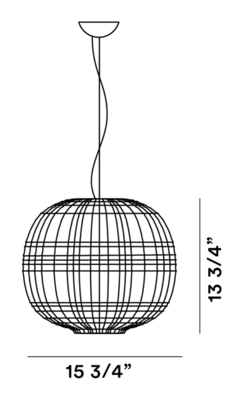 Tartan Pendant Lamp by Foscarini, size drawing