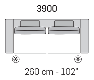 Kuba Split Sofa by Nicoline, size drawing 4