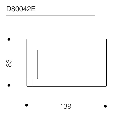 Hall Sofa by Driade, size drawing: D80042E