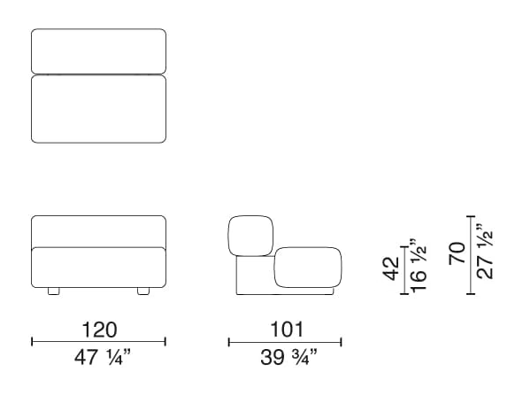Big Sofa by Cappellini, size drawing 1