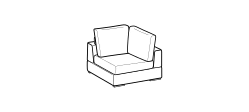Loman 2.0 Sofa by Ditre Italia, size drawing: Square corner