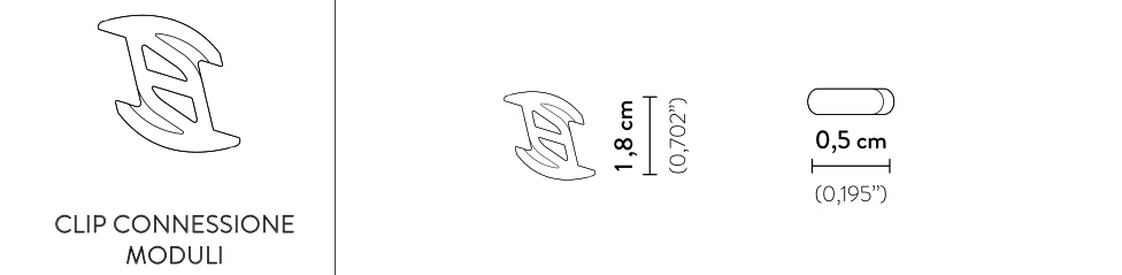Nuvem Outdoor Lighting System by Slamp, size drawing: Additional Clips