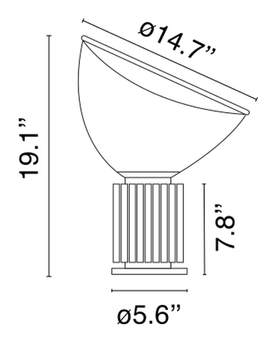 Taccia Table Lamp by Flos, size drawing: Taccia Small