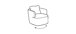 Luna Armchair by Ditre Italia, size drawing: Swivel armchair low