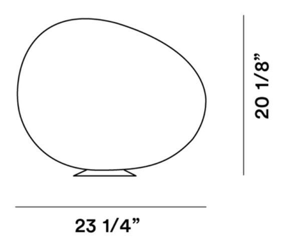 Gregg Outdoor Floor Lamp by Foscarini, size drawing: Poly Gregg XL