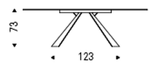 Eliot Crystalart Dining Table by Cattelan Italia, size drawing 1
