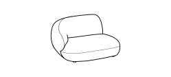Pacific Sofa by Ditre Italia, size drawing: 1-seat maxi lateral element