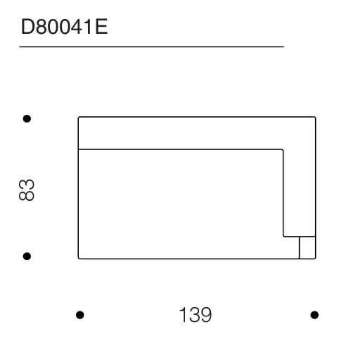 Hall Sofa by Driade, size drawing: D80041E