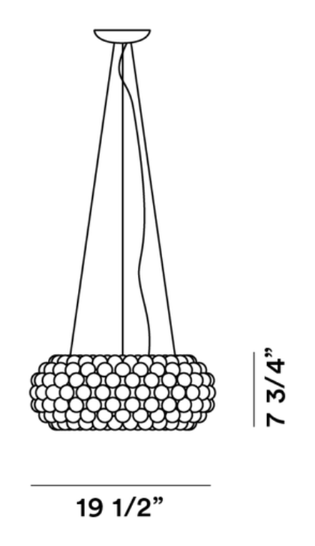 Caboche Plus Pendant Lamp by Foscarini, size drawing: Caboche Plus Media
