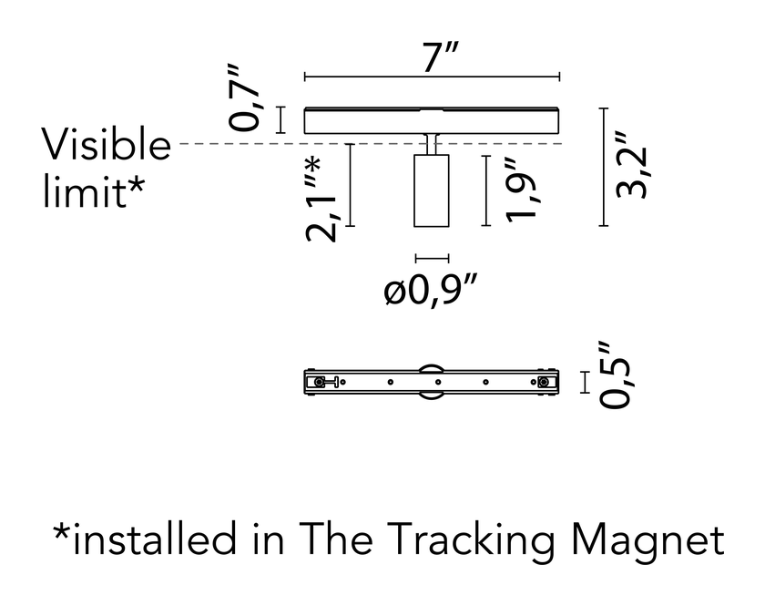 Spot 50 Module, Infra-Structure by Flos, size drawing