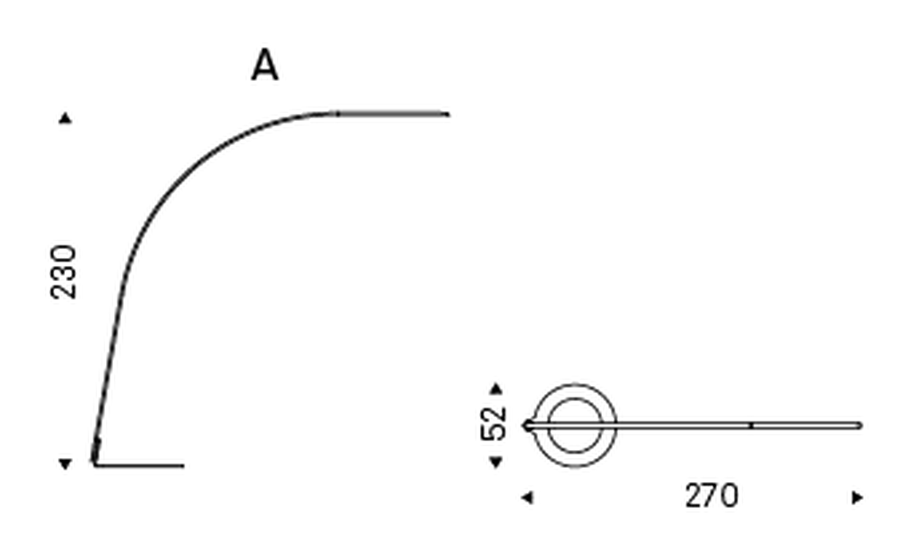 Lampo Floor Lamp by Cattelan Italia, size drawing