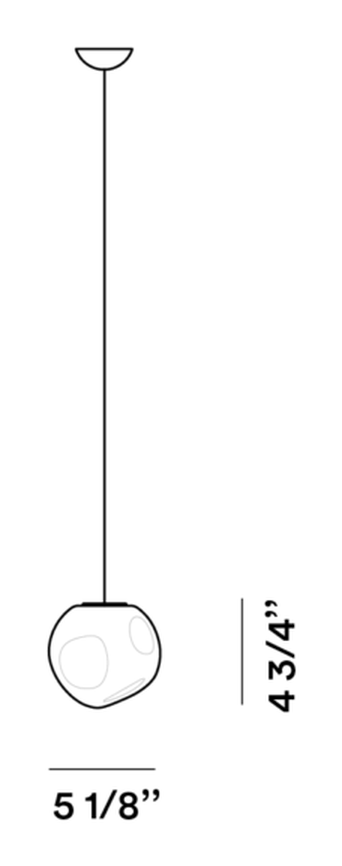 Hoba Pendant Lamp by Foscarini, size drawing: Hoba Piccola