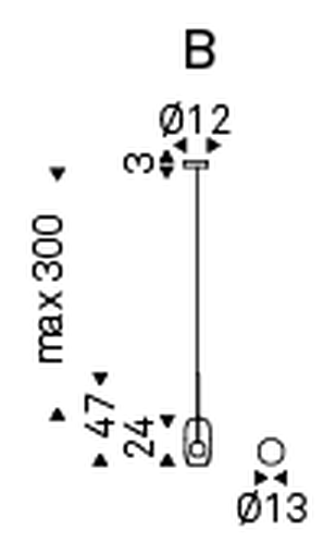 Melody Pendant Lamp by Cattelan Italia, size drawing 2