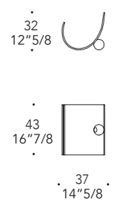 Nodo 30 Magazine Holder by Reflex, size drawing