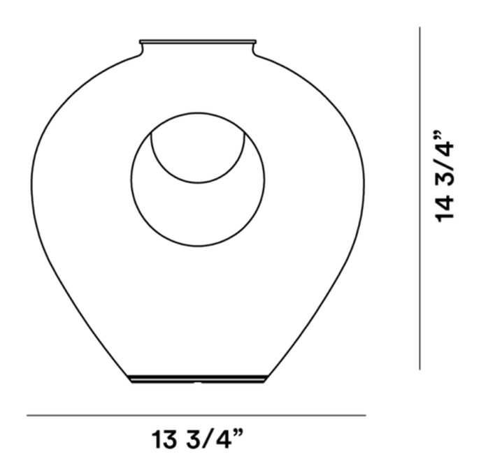 Madre Table Lamp by Foscarini, size drawing