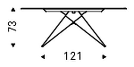 Premier Crystalart Dining Table by Cattelan Italia, size drawing 1