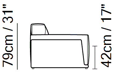 Dorian Sectional by Natuzzi Italia, size drawing