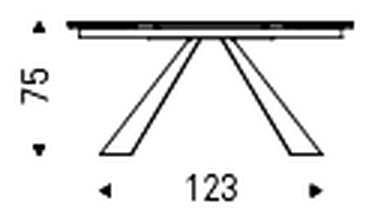 Eliot Crystalart Drive Extendable Dining Table by Cattelan Italia, size drawing 1