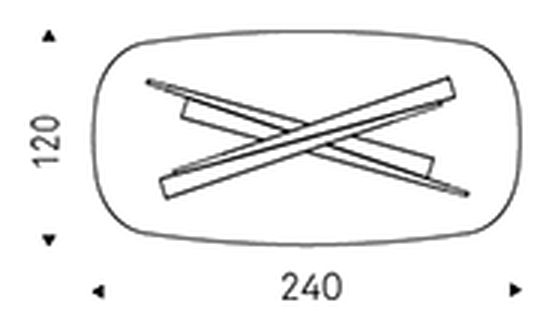 Lancer Dining Table by Cattelan Italia, size drawing 3