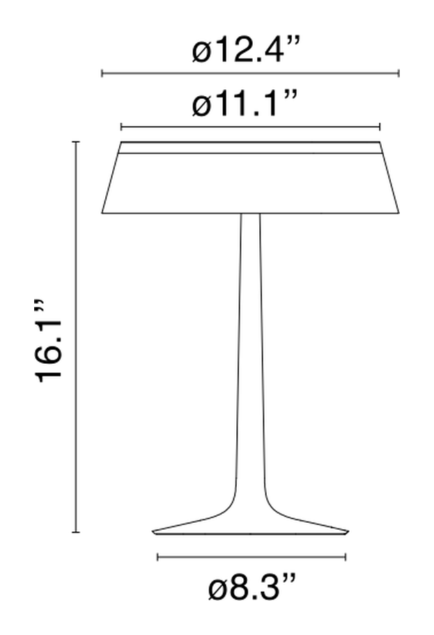 Bon Jour Table Lamp by Flos, size drawing