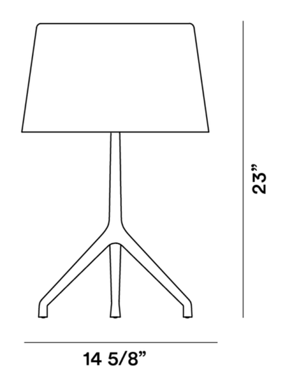Lumiere XX Table Lamp by Foscarini, size drawing: Lumiere XX L