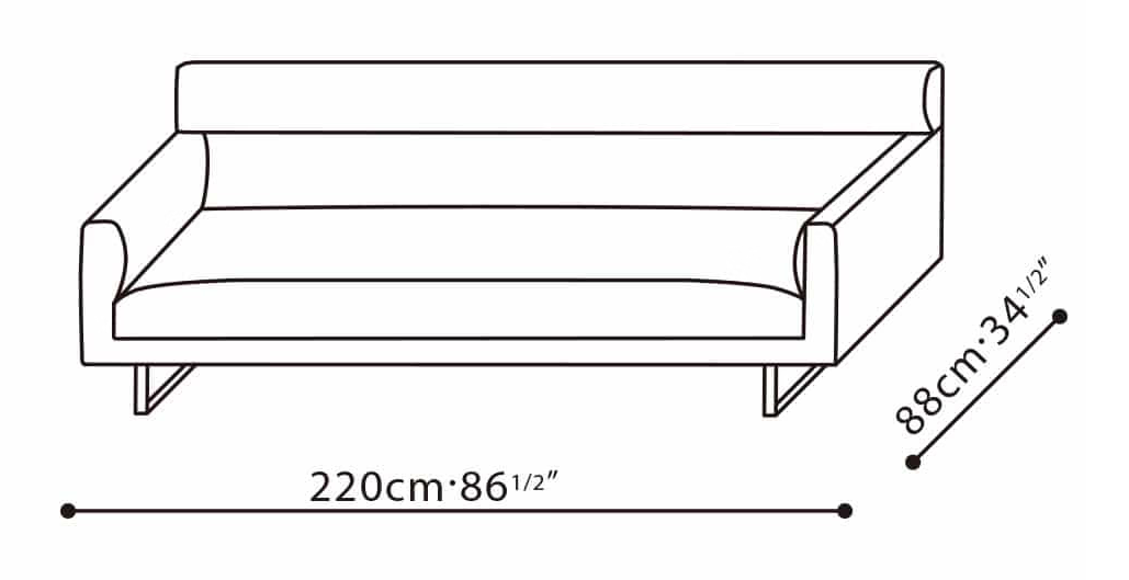 Amor-35 Sofa by Camerich, size drawing: C01B0103