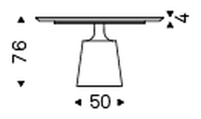 Yoda Wood Dining Table by Cattelan Italia, size drawing 1