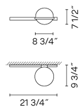 Palma Lighting Collection by Vibia, size drawing: Model 3700