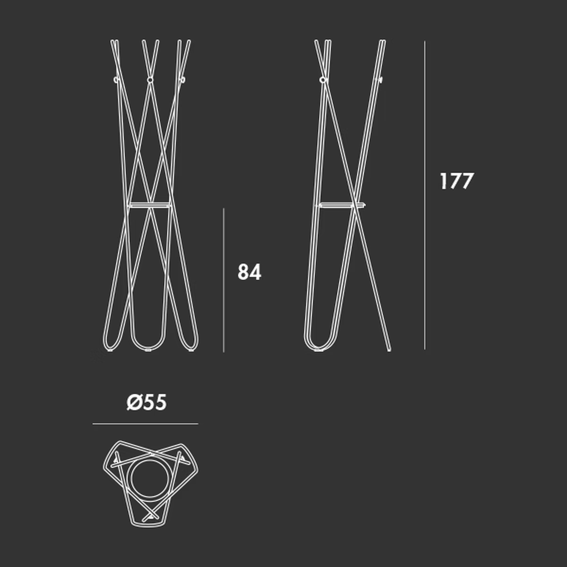 Wdrobe Coat Hanger by Sovet, size drawing