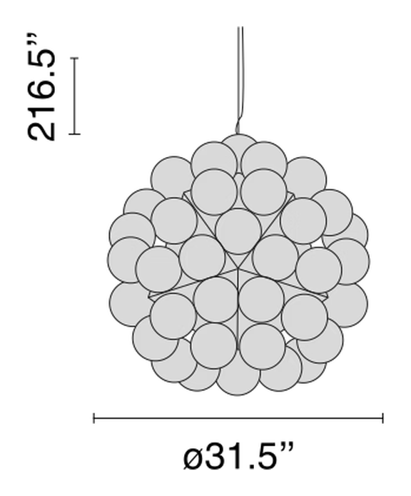 Taraxacum 88 Suspension Pendant Lamp by Flos, size drawing