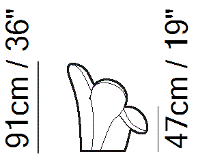 Fiore Armchair by Natuzzi Italia, size drawing