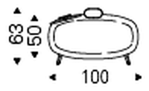 Tahiti Trousse Vanity by Cattelan Italia, size drawing 2