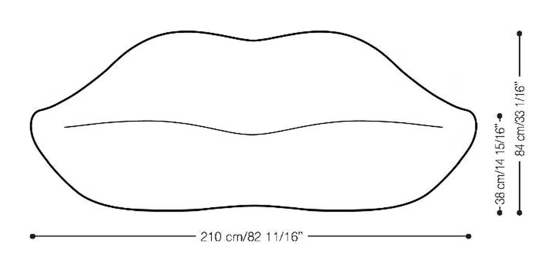 Bocca Sofa by Heller, size drawing 1