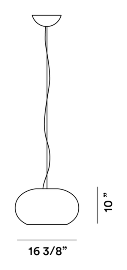 Buds 2 Pendant Lamp by Foscarini, size drawing