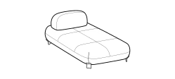 Pacific Outdoor Sofa by Ditre Italia, size drawing: Central Chaise longue