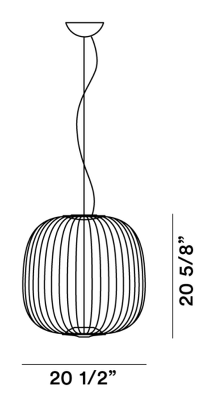 Spokes 2 Pendant Lamp by Foscarini, size drawing: Spokes 2