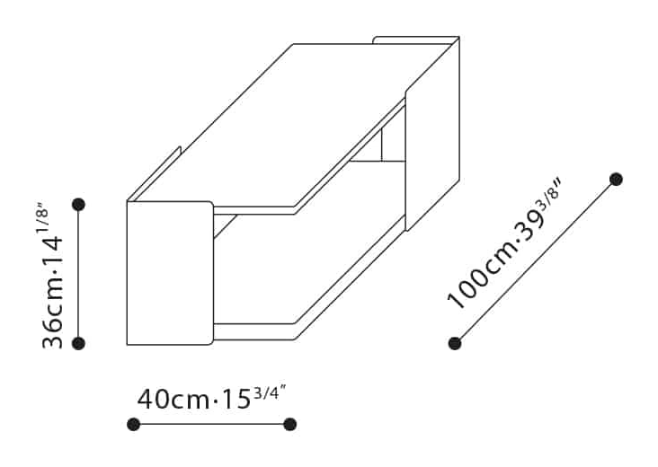 Rubix Coffee Table by Camerich, size drawing: C06C0105