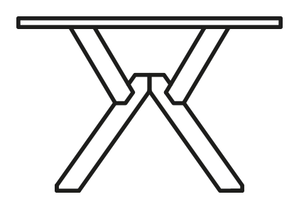 Mikado Dining Table, Rectangular by Connubia, size drawing