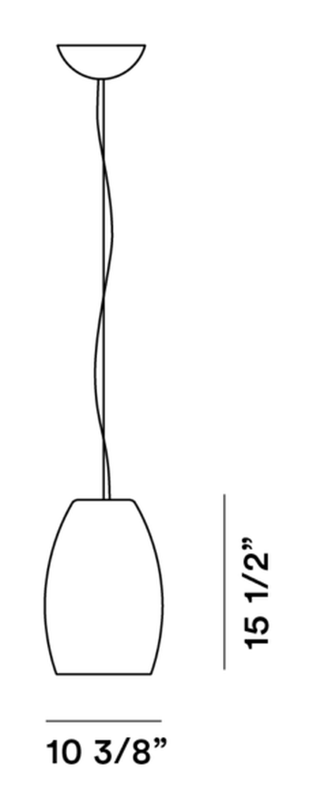 Buds 1 Pendant Lamp by Foscarini, size drawing