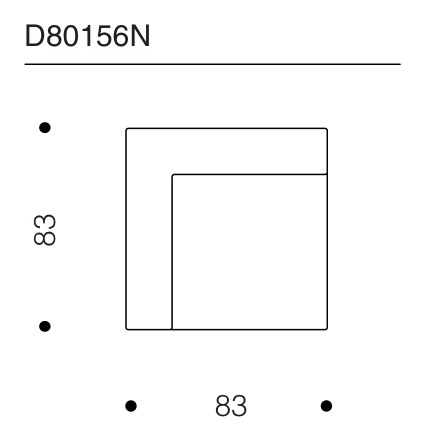 Hall Sofa by Driade, size drawing: D80156N