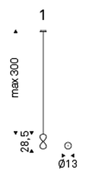 Sablier Pendant Lamp by Cattelan Italia, size drawing 1