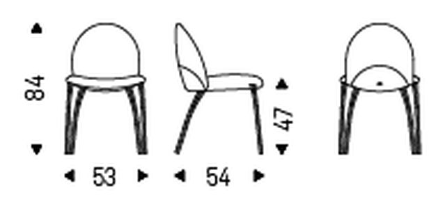 Holly Chair by Cattelan Italia, size drawing