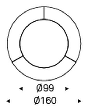 Planer Ker-Wood Round Dining Table by Cattelan Italia, size drawing 2