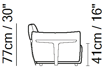Herman Sectional (Leather, Tufted) by Natuzzi Italia, size drawing