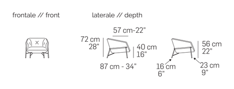 Fashion Armchair by Nicoline, size drawing 1