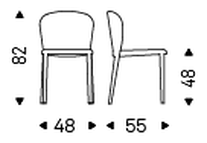 Daisy Chair by Cattelan Italia, size drawing