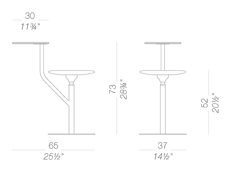 Aaron ES436 Outdoor Stool by LaPalma, size drawing