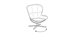Softy Armchair by Ditre Italia, size drawing: Swivel armchair mix